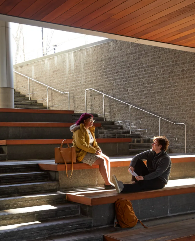 People sitting on stairs