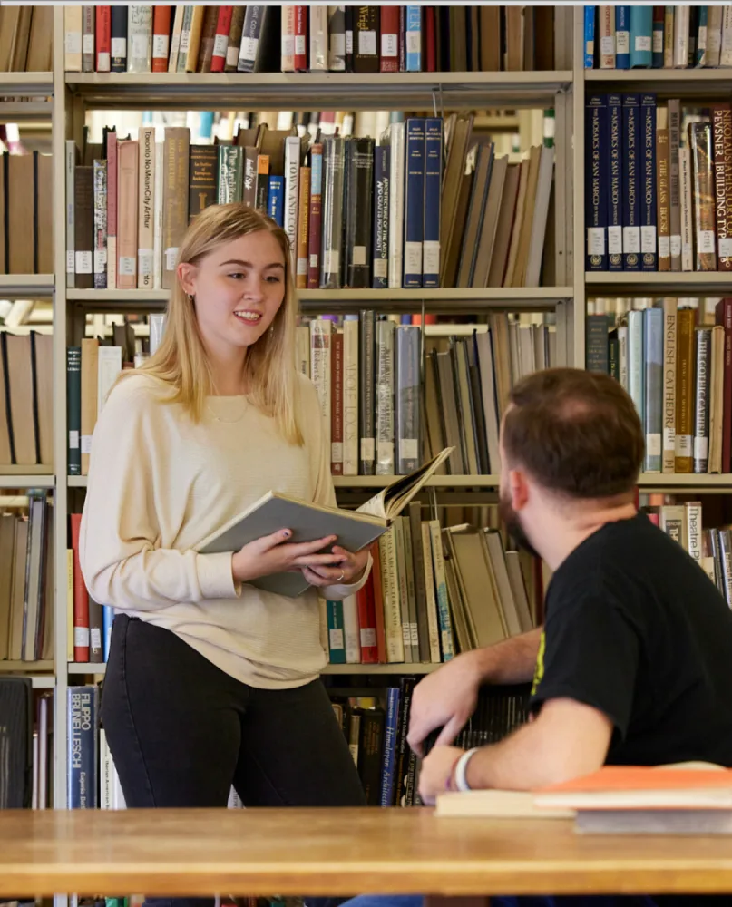 Students in library